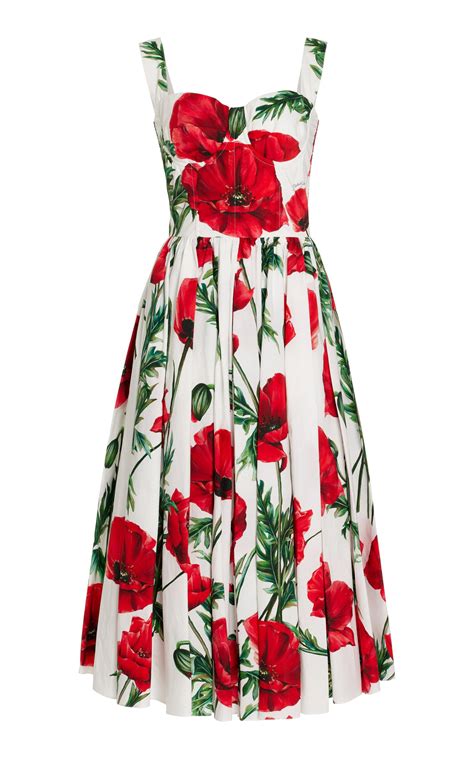 dolce gabbana red poppy midi dress|Dolce&Gabbana Online Store.